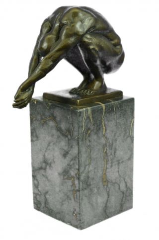 Art Deco Muscular Nude Man Bronze Sculpture Figure Large Statue Figurine Figure