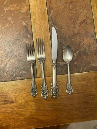 Grande Baroque by Wallace Sterling Silver 4 pc place setting for 3 3