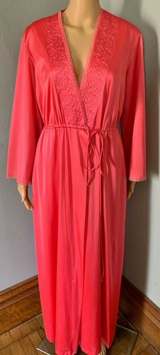 Vintage Montgomery Ward Pink Sheer Nylon Peignoir Nightgown Robe Set Sissy L