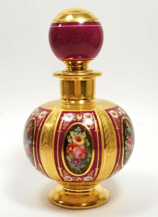 Antique Early 19th C.  FRENCH Porcelain OLD PARIS Darte Freres? PERFUME BOTTLE 2