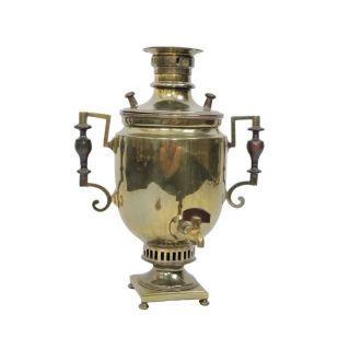 Antique 19th Century Imperial Russian Sergey Rudakov Tula Brass Charcoal Samovar
