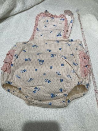 Vtg Pretty Pink Stripe Ruffle Butt Baby Girl Plastic Pants Diaper Cover Vgvc