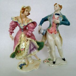 Karl Ens Germany Dancing Couple Figurines Pair Porcelain Dancers Vintage Antique