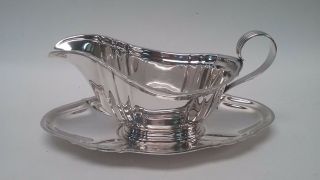 Gorham Sterling Silver Chippendale 939 Gravy Boat And 940 Saucer