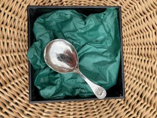 Vintage 1941 Sterling Silver Caddy Spoon With Shell Finial - Hm James Swann & Co