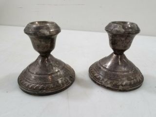 Pair Weighted Sterling Candle Holders