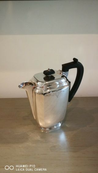 House S And W Art Deco Fine Chased Silver Plated Teapot