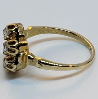 Antique 14 kt yellow gold ladies diamond cluster ring 6 3/4 6