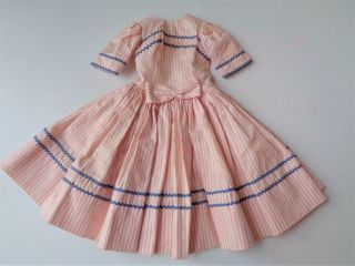 Tagged 1950s Cissy Madame Alexander Doll Dress 18 " Pink Striped Blue Ric Rac