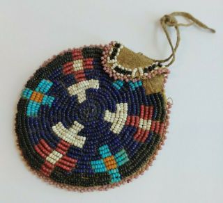 Southern Plains American Indian Antique Beaded Strike A Light Pouch Bag
