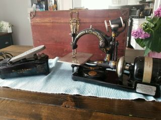 Vintage Antique Willcox & Gibbs S.  M.  Co Sewing Machine 1894 Complete Set