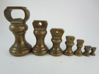 Vintage Brass Bell Weights X 7