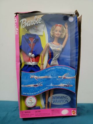 Vintage Barbie Sydney 2000 Olympic Swimming Champion Doll With Medal & Towel