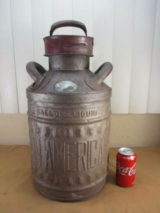Antique Pan - American Standard Oil 5 Gallon Gas/oil Can By Ellisco Early 1900 