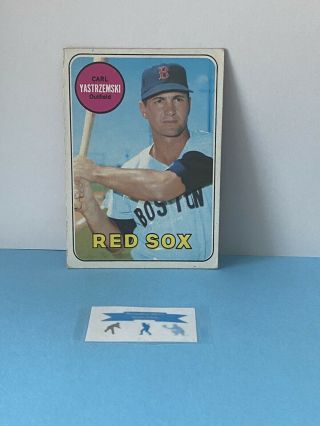 1969 Topps Carl Yastrzemski Vg - Ex (hof) Boston Red Sox 130 Baseball Card