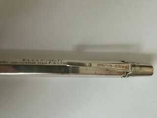 hallmarked solid silver pencil London 1917 yard o`led J.  M & Co 22 gms 3