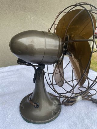 Antique Vintage Emerson Electric Oscillating 6250 - K Brass Fan 6
