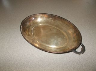 Serving Dish Platter Oval Shaped Vintage Silverplate 9 1/4 Inch Pre Owned