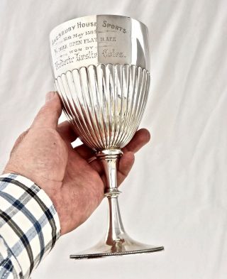 Victorian Sterling Silver Athletics Trophy.  Amesbury House Sports Wiltshire 1895