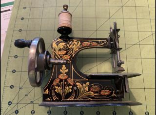 Antique Miniature German Toy Sewing Machine,  Beautifully Detailed And