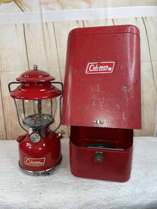 Vintage Coleman Lantern 200a 10 - 69 W/metal Red Case And Accessory Safe