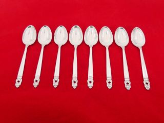Set Of 8 International Sterling Silver Royal Danish Large Oval Soup Spoons My - 21