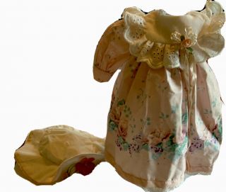 Vintage Doll Dress /hat Printed For 16” Doll