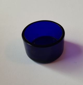 Cobalt Blue Glass Liner Insert Salt / Mustard / Pepper 34mm Dia X 29mm Tall