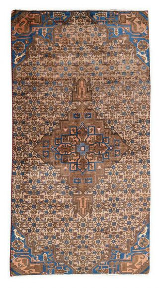 Oriental Vintage Hand Knotted Wool Traditional Geometric 3x7 Runner Area Rug
