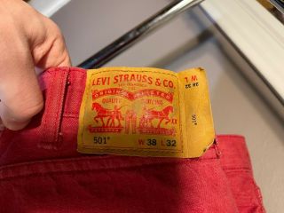 Vintage Men ' s Levi Strauss & Co 38x32 501 Red Label Denim 2