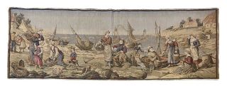French Aubusson Style Wall Tapestry - Verdure 145 X 49 Cm.