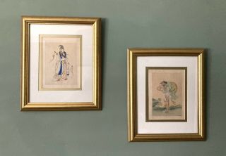 A Vintage Chinese Paintings Of Immortals On Silk Framed.