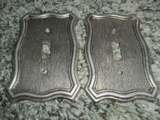 2 Vintage American Tack Brass Tone Metal Light Switch Cover 1968 Decorative