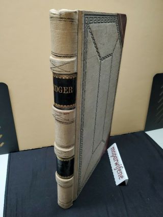 Antique Ledger.  Hardcover With Patterned Page Edges.  Very Heavy.
