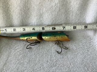 Vintage Fred Arbogast A.  C.  Plug jointed wag - tail 3