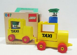 Lego 1976 Pre School Taxi Set 087 W/ Box Vintage Duplo Car & Driver