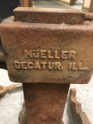 Mueller J Machine Antique Tool For Tapping Water Main Pipe Decatur Illinois 2