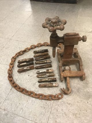 Mueller J Machine Antique Tool For Tapping Water Main Pipe Decatur Illinois 3