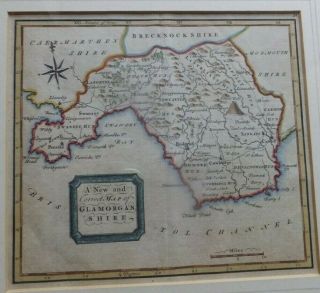 Antique Map A And Corrected Map Of Glamorganshire Wales