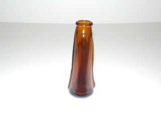 Vintage Antique Medicine Apothecary? Amber Glass Bottle Round Bottom Rare Odd