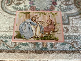 Vintage Miniature Dollhouse Karen Markland Painted Peter Rabbit Childs Table 92