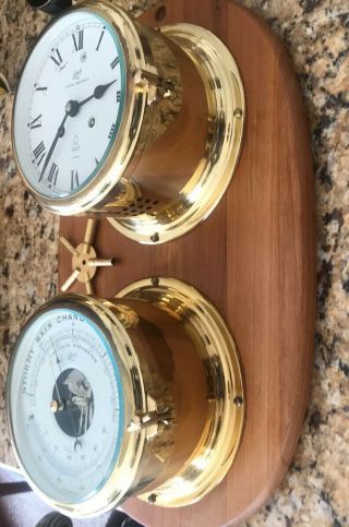 Schatz Brass Nautical Ship’s Clock & Royal Mariner Barometer Set