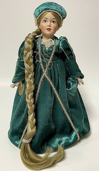 Vintage 11” Danbury Rapunzel Porcelain Doll