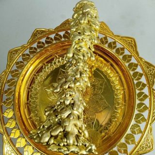 Leklai Stone Gold Thong Pla Lai Pendant Thai Amulet Lp Somporn Takrut Luck Heal