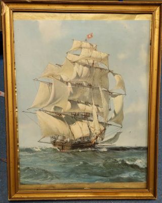 The Tea Clipper " Ariel " John Stobart Maritime Picture Print Vintage Collectors