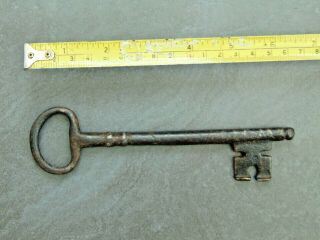 Large 17cm Antique French 18th 19th Century Wrought Iron Key Castle Church Gaol