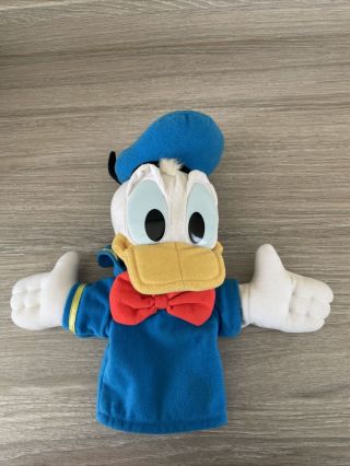 Vintage Donald Duck Hand Puppet Walt Disney - Size 11 " - Toy Plush Doll Mattel