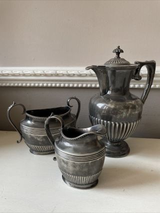 Vintage Daniel & Arter Silver Plate Tea Set Epns Teapot,  Milk Jug & Sugar Bowl