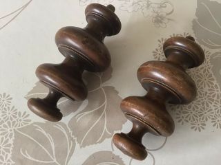 Large Antique French Turned Wood Post Finials Newels Salvaged