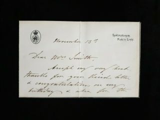Prince Of Wales Albert Edward King Edward Vii Letter Signed Document Autograph